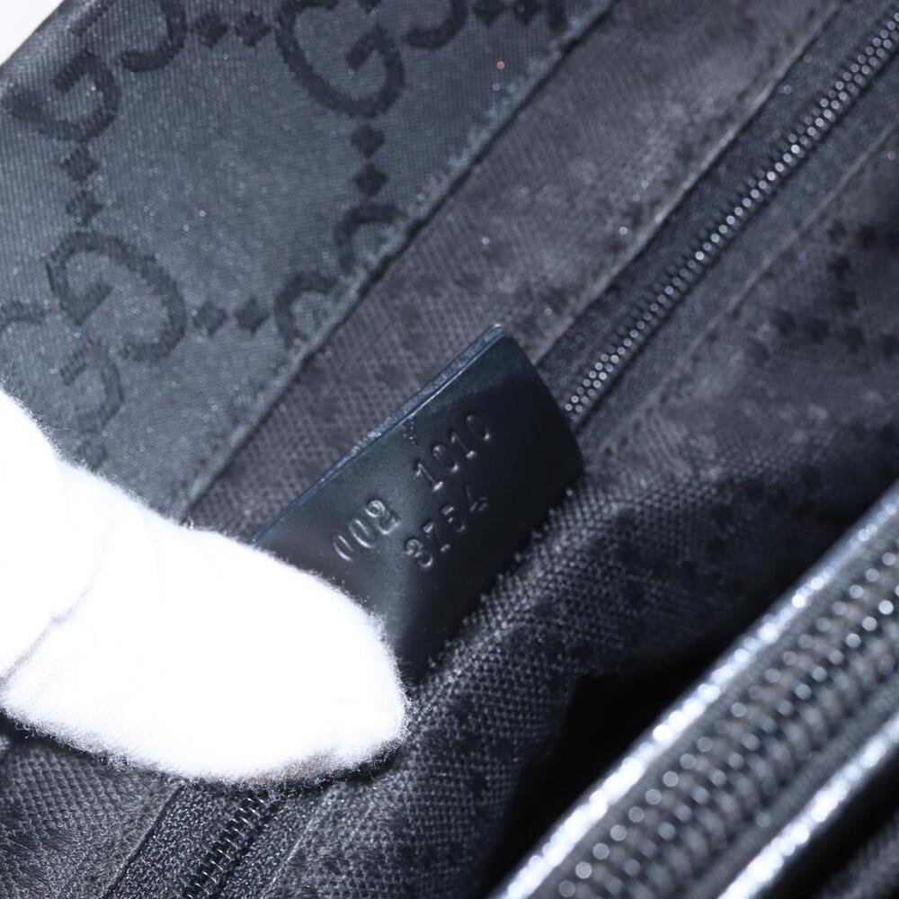 GUCCI Bamboo GG Canvas Hand Bag Black Silver 002 1010 3754 Auth 154446 - Picture 12 of 16